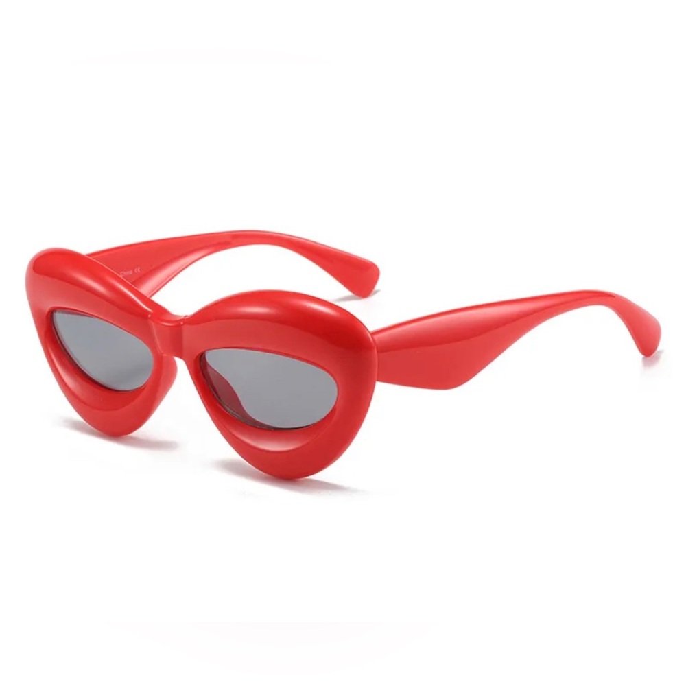 Red inflated cat eye sunglasses